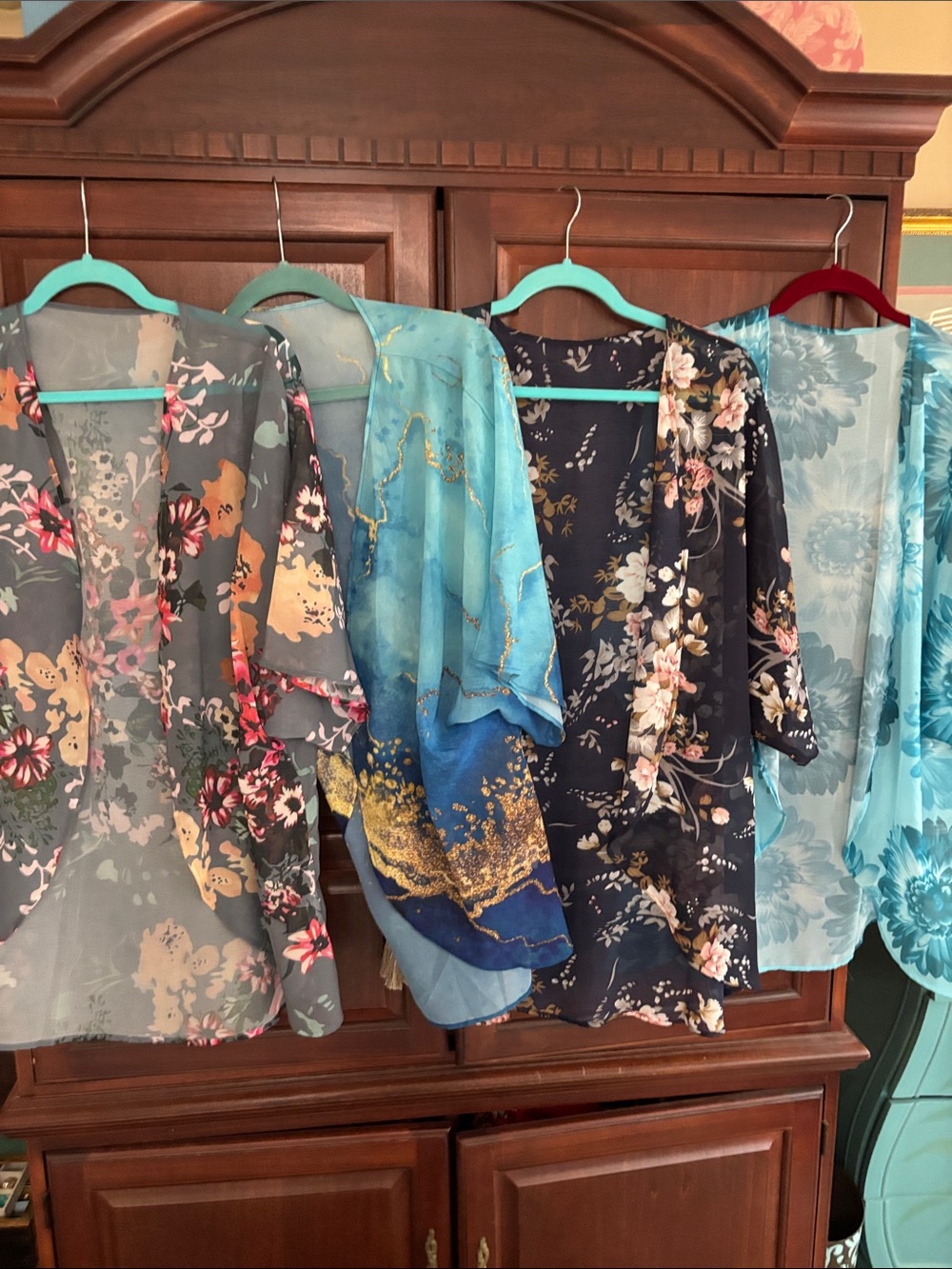 NEW FOUR FLOWY Kimono open sheer jacket wraps ALL Classy Floral & Watercolor O/S